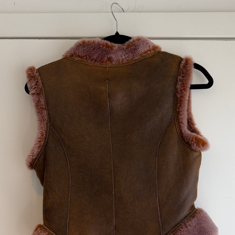 Jean Paul Gaultier Brown Suede Vest with Mauve Trim - Picture 7 of 8